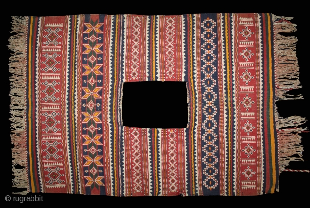 Camel Decoration Flatwoven Textile from Thar Desert Region near Jaisalmer Rajesthan India or Sind Area Pakistan.It was used festive such as weddings Occasions .Its size is W-86cm x L-140cm.(DSL02700).    