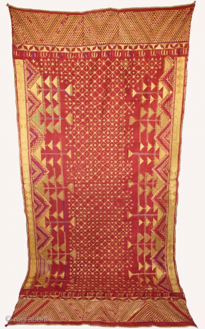 Vintage Phulkari from East (India) punjab India Called As Sarpallu,Very Rare Design of Sarapllu Phulkari.Condition Used (DSC00480)                