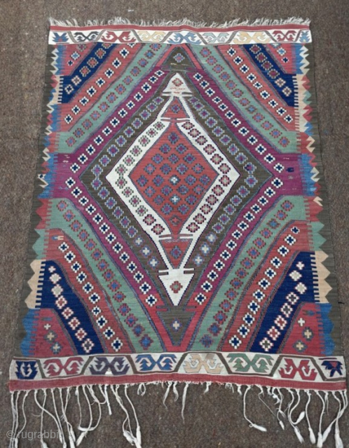 19th century Malatya kelim in great condition. Good saturated colours.
1.50m by 1.20m
Please note that rugrabbit emailing is not currently functional, so please contact me directly at  gene@heritage-antique-rugs.com for more pics, price  ...