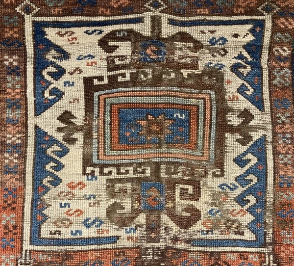 Mid 19th century Eastern Anatolian longrug. 213cm by 112 cm. Beautiful but battered, a good example of a rare type, plate 94, Bruggermann & Bohmer, Rugs of Anatolia.
Washed and conserved. 
Contact gene@heritage-antique-rugs.com  ...