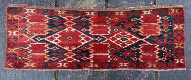 Graphic antique Ersari torba, saturated colours. 
1.12m by 0.41m
Contact gene@heritage-antique-rugs.com for more pics, price etc.                  