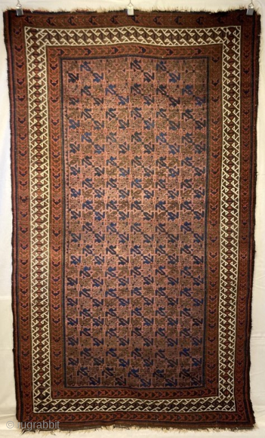 Late 19th century Belouch rug, 2.05m by 1.20m
Good condition for its age.
email me at gene@heritage-antique-rugs.com                  