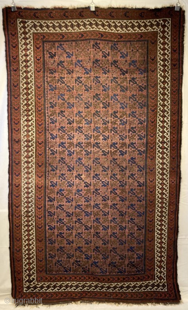 Late 19th century Belouch rug, 2.05m by 1.20m
Good condition for its age.
email me at gene@heritage-antique-rugs.com                  