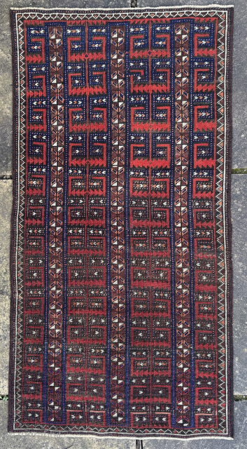 Unusual antique Belouch bagface, tree of life design. Low all-over pile
1.15m by 0.61m
Contact gene@heritage-antique-rugs.com for more pics, price etc.              