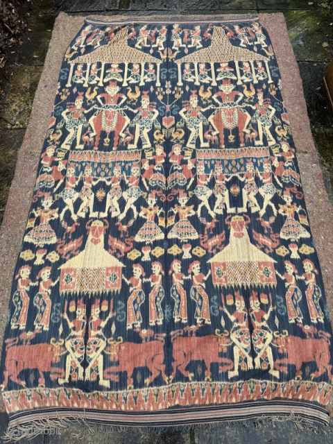 Antique Sumba hinngi with unusual design
2.70m by 1.50m
Contact gene@heritage-antique-rugs.com for more pics, price etc.                   