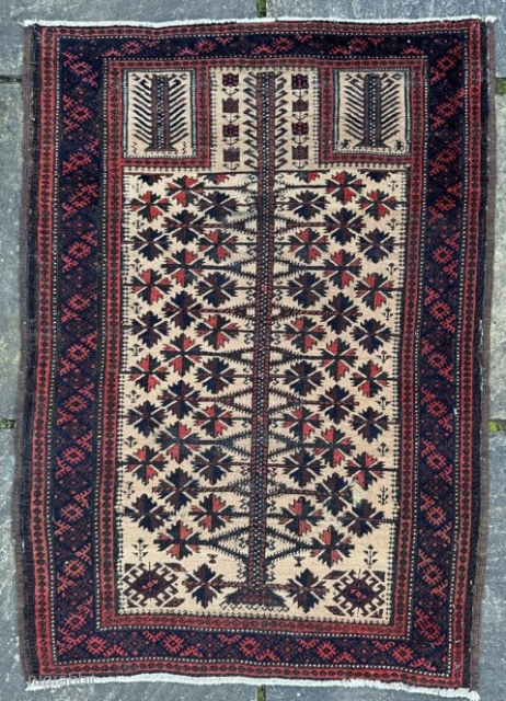 Classic antique Belouch prayer rug in great condition, 1.18m by 0.84m
Contact gene@heritage-antique-rugs.com for more pics, price etc.