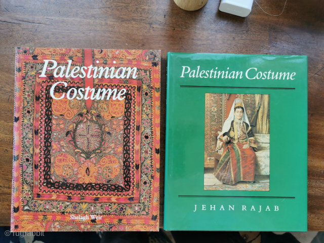 Two books on Palestinian costume.Weir paperback, Jahab hardback, both good condition

Contact gene@heritage-antique-rugs.com for more pics, price etc 
WhatsApp +44 (0)7803341863
             