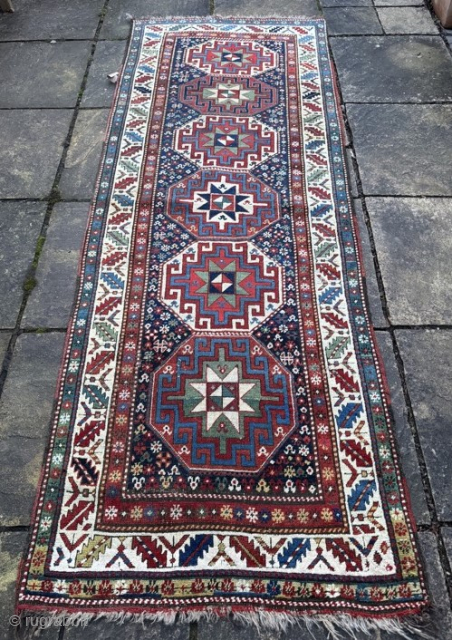 Antique South Caucasian longrug, good condition for its age.
2.85m by 1.04m
Contact gene@heritage-antique-rugs.com for more pics, price etc
WhatsApp +44 (0)7803341863