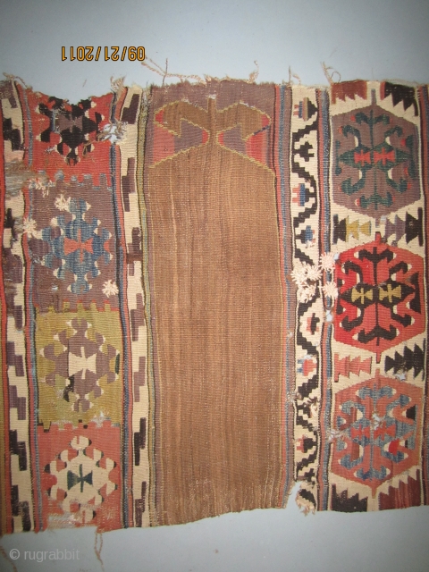 Aydinli Kilim fragment...West Anatolia...c.1840...all vegetal dyes 
2'8" x 8'6" ( 80cm x 260cm ) now professionally mounted on linen              