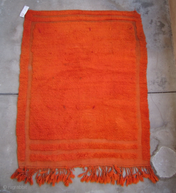 Karapinar Tulu....mid 20th C.....looped technique / coverlet...wool and Angora goat hair...... 3'10" x 5'2"...(120 x 160 CM )....dip-dyed with aniline dyes....
a few 'wish knots ' .... in good condition as found  