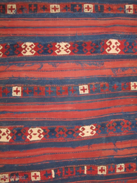 Yuncu fragment.....mixed technique....circa 1875...Northwest Anatolia ...all vegetal dyes.....5'2" x 6'4" ( probably missing about 1'from each end )               