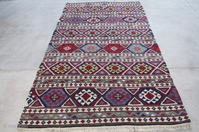 Antique Cauacasian kilim  good condition.  4.8x9.3 or 142x282 cm. 
part of kilim collection being sold                