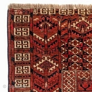 Antique Tekke ensi with great pile and 4 animals in the corners. 3'10" x 5"2"                  