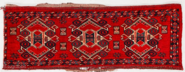 Antique Ersari torba with great colors. 1'4" x 3'7".                        