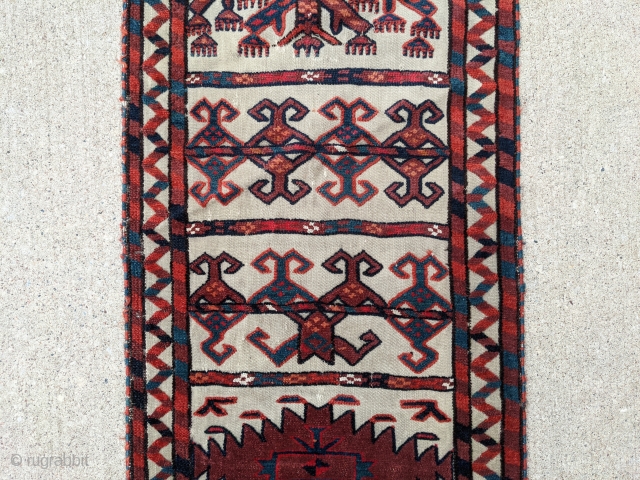 19th Century Yomud tentband fragment. 1'6" x 8'3". Great colors, cotton hihglights, and good size. No color bleed. 

Cheers.              