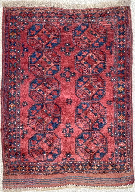 Antique Ersari wedding rug. Full pile, soft wool, natural dyes. 3'6" x 5'0" or 152 x 92cm                