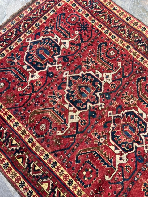 Second half 19th century Ersari Beshir rug. Wonderful piece and rare in this size. Some border repairs. 110 x 205 or 3'8" x 6'9"         