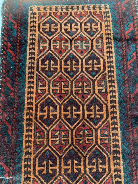 Antique Baluch balisht, full pile. 1'7" x 3'0"                         