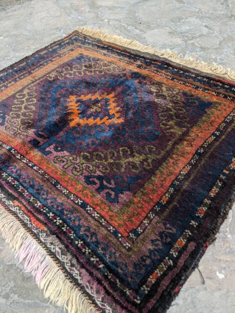 Beautiful antique Mushwani Baluch bag face. Fine knots.                         