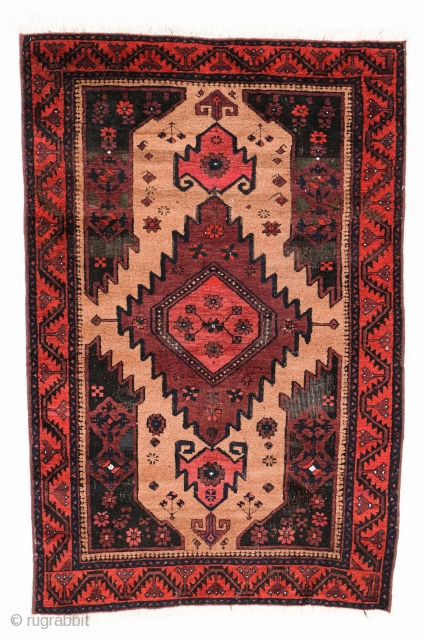 Late 19th century Ferdows / Arab Baluch rug. Beautiful colors and fluffy wool. Full pile except oxidized dark browns. 2'10'' x 4'4'' or 86 x 132cm. Cheers      