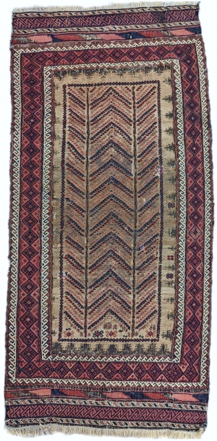 19th century Baluch sofreh with complete kilim ends. Great condition but it was cut and shut on the two sides.             