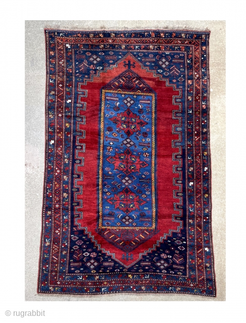 Antique Kazak rug, from Tovuz. Circa 1900-1920. Full pile, natural dyes, no repairs. Glowing wool. 276x175cm or 9'1" x 5'9"             