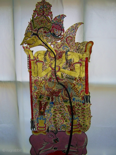 Wayang Kulit Javanese Shadow Puppet : Batara Guru

Batara Guru is the name of a supreme god in Indonesian Hinduism.
His name is derived from Sanskrit Bhattaraka which means “noble lord".
He is thought of  ...