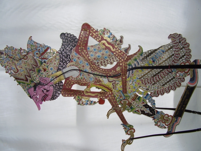 Wayang Kulit Javanese Shadow Puppet : Betara Hydra
.
.
The shadow plays in Java draws on a common heritage of Indian culture & stories borrowed from
Indian epics such as the Ramayana and the Mahabharata.
Shadow  ...