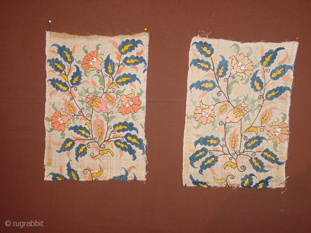 2 WONDERFUL ANTIQUE 1850 OTTOMAN SASH FRAGMENTS SILK EMBROIDED, no stains, no damages
                    
