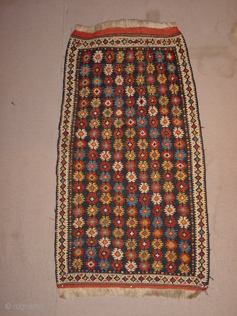 In mint condition, antique Azeri? kilim flatweave panel
49x87cm
1.6x2.9ft                         