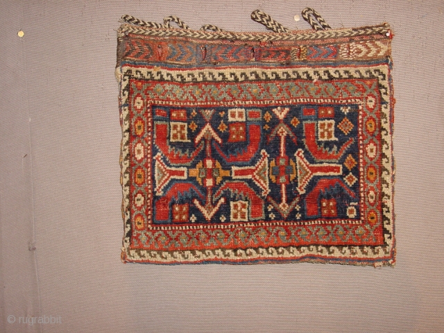 wonderful antique afshar chanteh with Original back in great condition and wonderful natural colors
40x34cm
1.3x1.1ft
                   