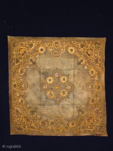 1880 Ottoman Textile
Size: 110x112cm (3.7x2.7ft)
Gold thread                           