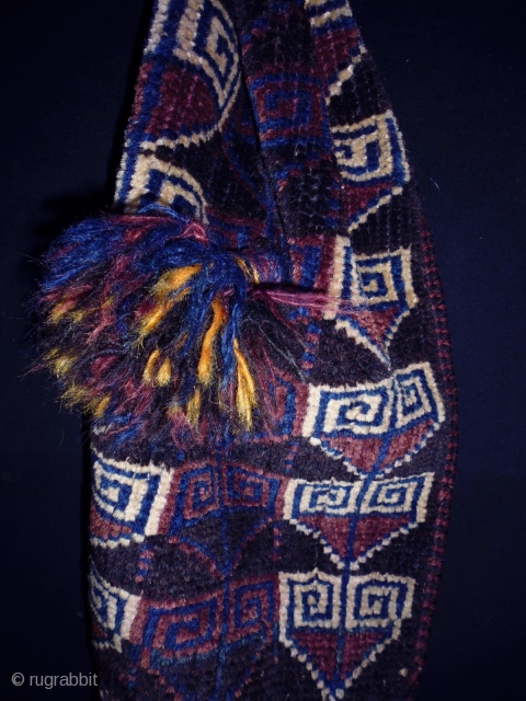 Tribal Nomad Belouch
Size: 29x59cm (1.0x2.0ft), the fringe is 31cm
Natural colors, made in circa 1910/20                   