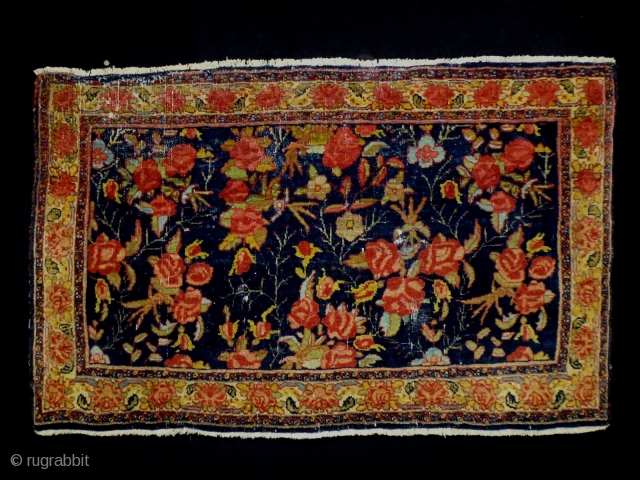 Bijar
Size: 85x53cm (2.8x1.8ft)
Natural colors, made in circa 1910, there are moth bites                     