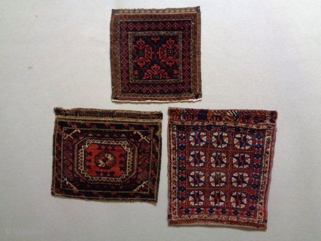 Baluch and Afshar Bagfaces
Size: 36x36cm, 43x37cm and 42x46cm
                         