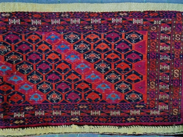 Late 19th Century Penjerelik Sarik Design
Size: 130x38cm
Natural colors (except the orange color is a little bit faded), the light blue color is silk.          