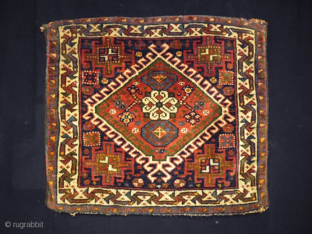 1910 Universal Qasqhay Bag Complete
Size: 53x47cm (1.8x1.6ft)
Natural colors, there is an overcast at the top left corner                