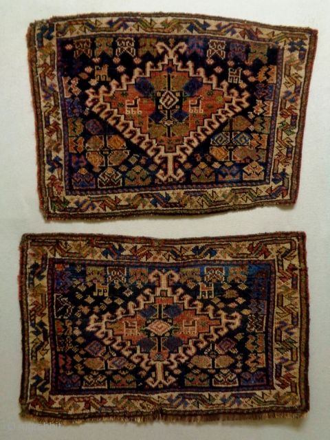 Twin Qasqhay Bagfaces
Size: 56x76cm and 51x82cm
Natural colors, made in circa 1910                      