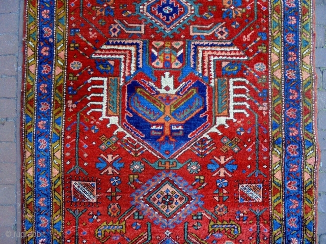 Karaja Runner
Size: 93x325cm
Natural colors, wool on wool, ,made in circa 1910, there are two old repairs at the headends.              