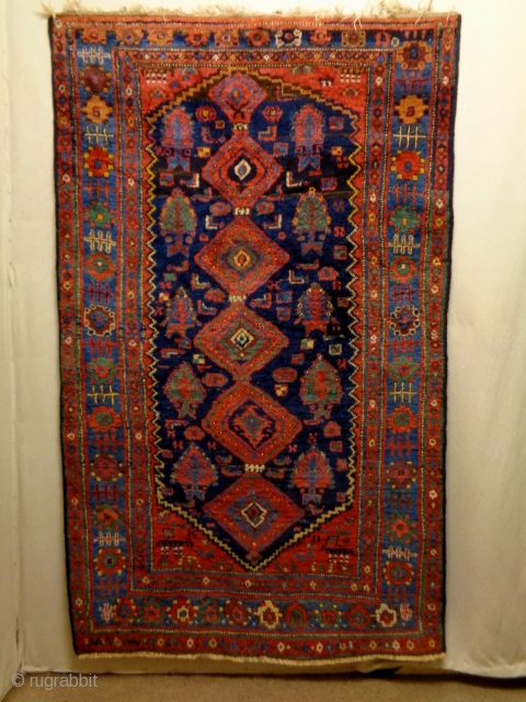 Kurdish Rug
Size: 139x225cm
Natural colors, made in circa 1910, there is an old repair at the bottom headend.                