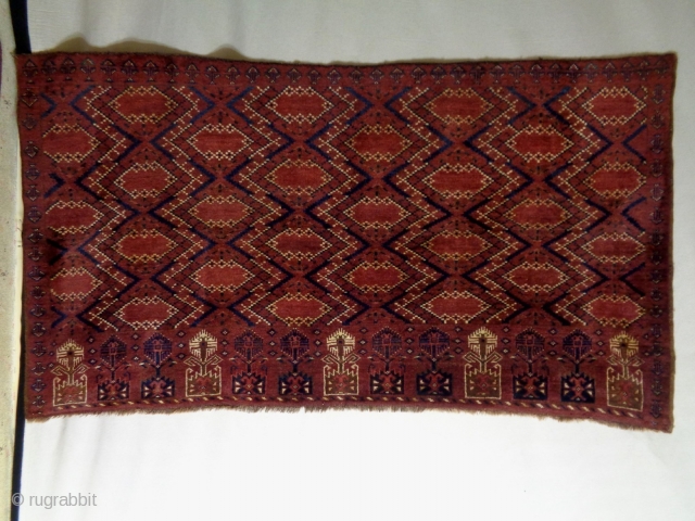 Fine Tribal Bashir Camel Cuval
Size: 200x106cm (6.7x3.5ft)
Natural colors, made in circa 1910                     