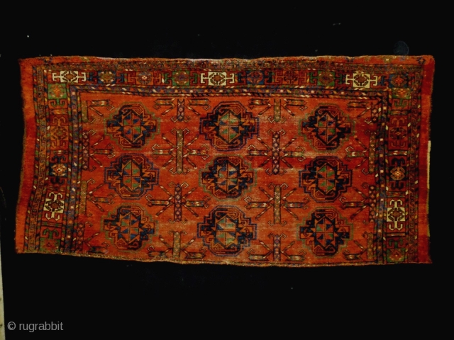 1850 Turkmen Chuval Fragment
Size: 145x72cm (4.8x2.4ft)
Natural colors                          