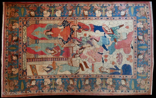 Amazing antique pictorial Kashan rug.
Early 20th century. A true collectors item

Origin: Iran
Size: approx 205 x 130 cm
Condition: Good for it’s age. The rug has some light signs of usage. 
Age: 90 –  ...