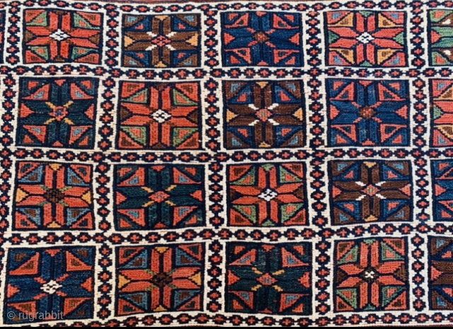 Large Afshar chuval sumak technique 1900 circa all good natural colors and perfect condition 147x78cm                  