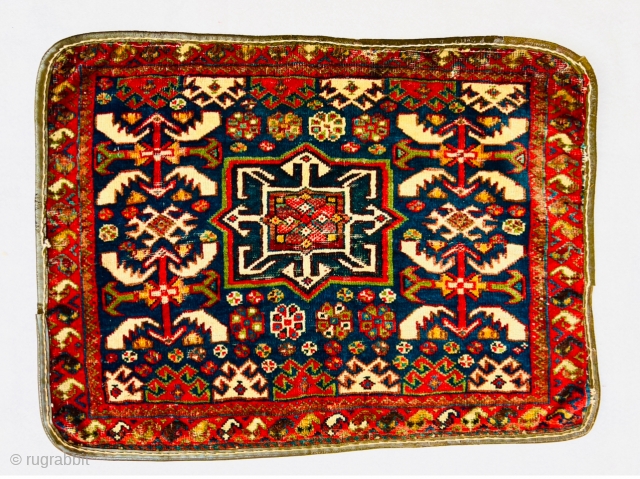 Fine Khamseh bagface circa 1870 size 62x48cm                          