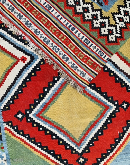 beautiful Qashqai Kilim circa1890 all good colors and perfect condition wool on wool size235x150cm                   