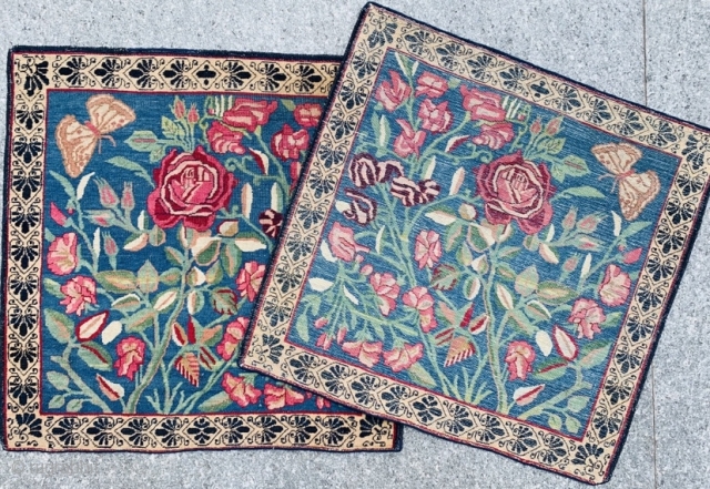 Pair Kerman Lavar 1870 circa,,in very good condition size 60x60cm.                       