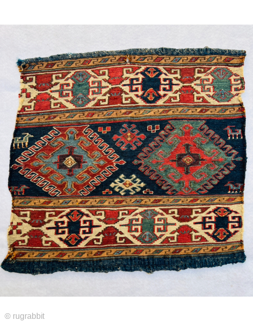 Very fine Shahsevan Mafrash panel circa 1870 all good colors  size 55x45cm.                    