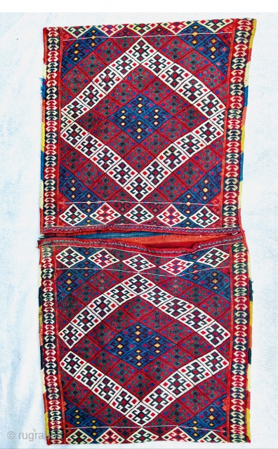 complete Quchan kurdi sumac circa 1880 all good natural colors and very good condition size105x52cm
                  