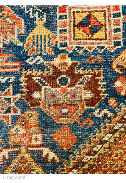 Beautiful Qashqai rug circa 1880 all  good natural dyes,without any repairs low pile  In some places in the center,size 210x140cm. Wool on wool        